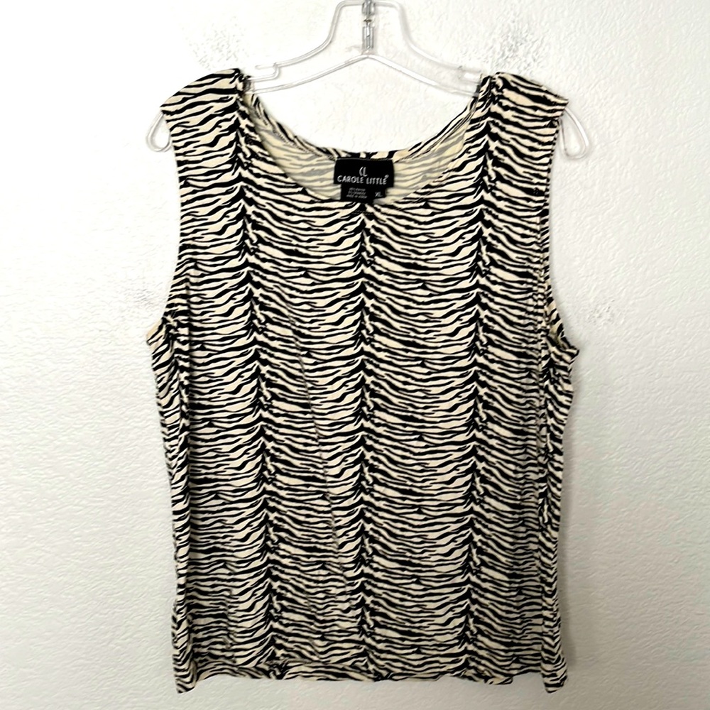 ZEBRA TANK TOP BY CAROLE LITTLE SIZE XL NWOT EXCELLENT CONDITION!